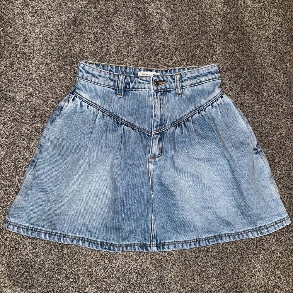 Rolla's High-Waist Pleated Denim Mini Skirt